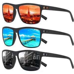 Square Polarized Sunglasses Men Women UV Protection Lightweight Outdoor Sunglass